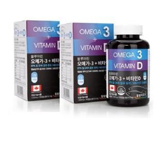 힐링팩토리 블루마린 오메가3 + 비타민D 1303mgx180캡슐  총360캡슐 DHA EPA 비타민D