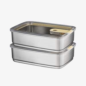 (2P세트) 스텐락 스냅 국내산 스텐 밀폐용기 7호(1,300ml) 2p