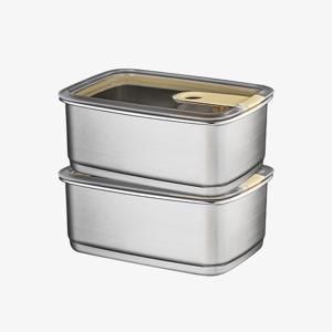 (2P세트) 스텐락 스냅 국내산 스텐 밀폐용기 6호(1,100ml) 2p