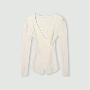 [코인코즈][정가89,000원]골지 퍼프 소매 니트_CC6SP668