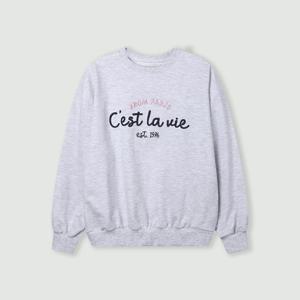 [코인코즈][정가59,000원]체인 자수 레터링 맨투맨_CC6SE211