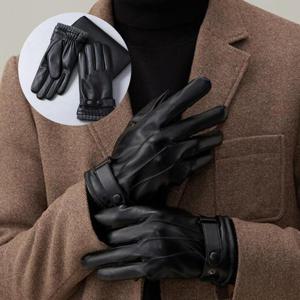 남성 폰터치 기모방수 비건레더 장갑 GOT-1005752