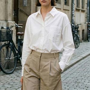 [비지트인뉴욕]코튼혼방 스탠 칼라 셔츠 VC2LSK1