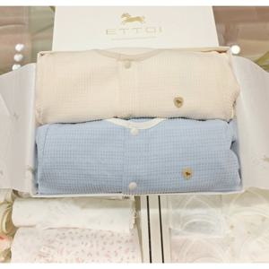 (에뜨와) (07T35760V) (쌍둥이백일돌선물)코코7부내의(블루크림) (유아/출산/백일/돌선물/조카선물)