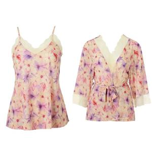 와코루 화사한 플라워 프린트 스트랍상의+가디건 데이웨어(WDW3103WDW3103A)