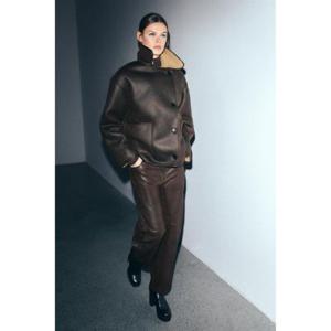 자라 ZARA ZW 컬렉션 양면 점퍼 - 브라운 크림 3548241087 323593