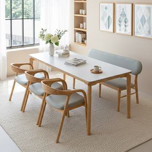 트리플 에스오 원목 세라믹 6인용 식탁세트 (의자3+벤치1)