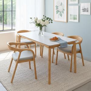 트리플 에스오 원목 세라믹 4인용 식탁세트 (의자4)