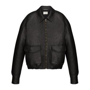 생로랑 포인티드 칼라 플랩 포켓 가죽 재킷 859948YCNF2 1000