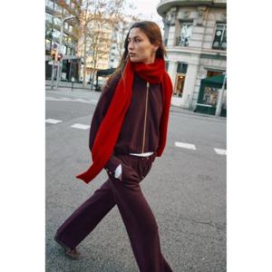 자라 ZARA 볼륨 봄버 재킷 - 버건디 8372369681 323889