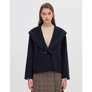 올리브데올리브 (OW4WHA07) 니트 트리밍 숄카라 핸드메이드 코트