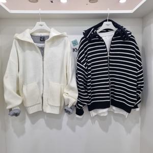 [행텐주니어]투웨이 니트 후드 집업 스웨터 점퍼14560-140-201-3