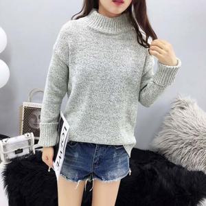 W06574 하이넥 목폴라 니트티 반목 폴라 터들 스웨터