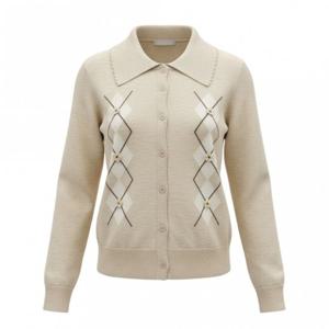 페이지플린  (F6ACA400) 카라넥 아가일 긴팔 가디건