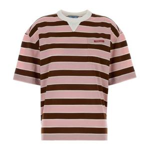 프라다 스트라이프 체스트 포켓 오버사이즈 티셔츠 39610SOOO18