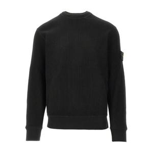 스톤아일랜드 리브 텍스처 패치 크루넥 스웨트셔츠 L1S15610005