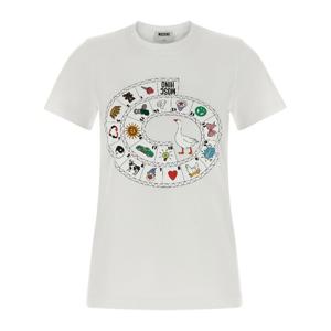 모스키노 지오코 델 로카 프린트 크루넥 티셔츠 A07210541 1001