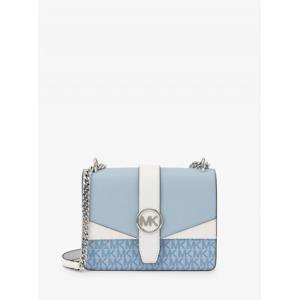 마이클코어스 그리니치 컬러 블록 플랩 크로스 바디 스몰 - MK 시그니처 35S5SGRC1B2752 페일 오션 멀티