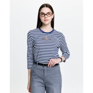 헤지스 여성 26SS 7부 슬림핏 스트라이프 티셔츠 블루 HSTS6B201B2