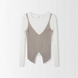 플레이블 여성 뷔스티에 골지 니트_PD6SP684