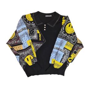 [르니앤맥코이(여성)]카라넥 포인트 스마일 라운드넥 니트티(MN04KN001FJY)