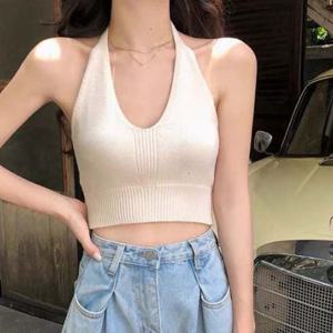 무지 스판 홀터넥 끈나시 나시 ST500277