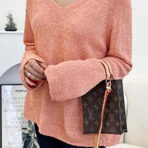 브이넥 간절기 부클니트티 티셔츠 DJJ5063