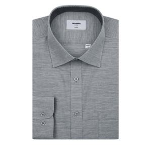 (RRQSSG0014GY) (레노마 일반핏) 면혼방 카치온 솔리드 긴팔 와이셔츠