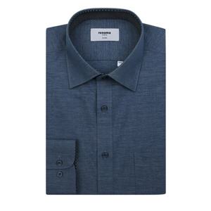 (RRQSG0014NY) (레노마일반핏)면혼방 카치온솔리드 네이비 긴팔와이셔츠