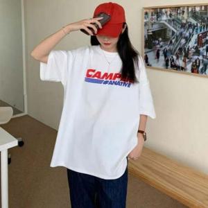 CAMPER 티셔츠 라운드 프린트 오버핏 프린팅 반팔 박