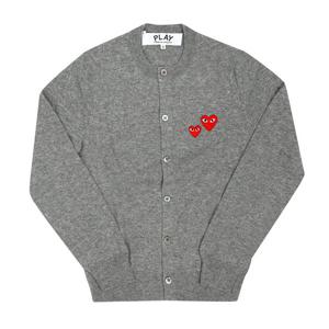 꼼데가르송 AX-N071-051 1 PLAY 플레이 더블 하트 와펜 공용 가디건