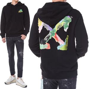 오프화이트 멀티컬러 기모 후드티/23FLE004 1084