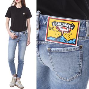 디스퀘어드 래더패치 빈티지 중청 워싱진/75LB0642