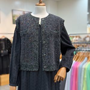 [써스데이아일랜드]트위드 니트 베스트 t248avt303