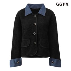 GGPX 데님 배색 포켓 니트 가디건 (GPDCK021D)