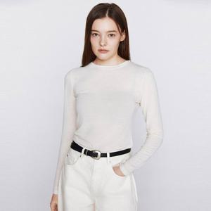 [지오다노] 여성 슬림핏 레이어드 시스루 긴팔 티셔츠 326507