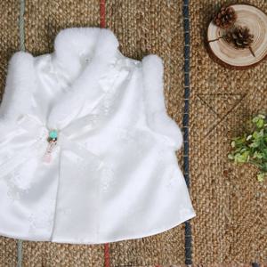 한설한복 Two in One 여아 당의 털배자 712.M