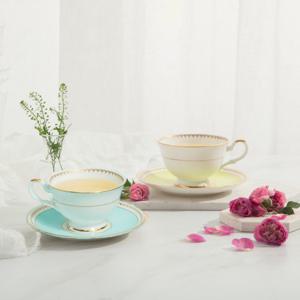 [한국도자기]로얄 페일블루&애플그린 커피잔세트 4p