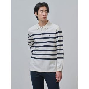 [빈폴멘] 밀라노조직 스트라이프 칼라넥 티셔츠 - 아이보리 (BC4741C010)