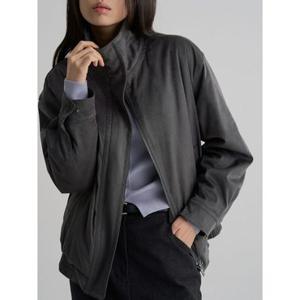 (35613ZWM13) [에잇세컨즈] 하이넥 스웨이드 블루종  그레이