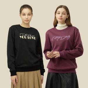 [펠틱스] 초봄까지입는 여성 레터링 기모맨투맨 4종택1_FT24TS01D