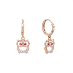 미니골드 14K 웨인 부엉이 원터치 귀걸이 EONM4151