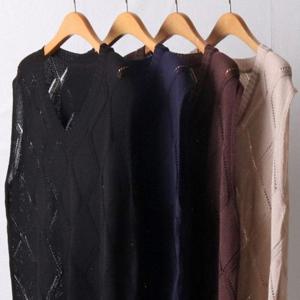 니트 펀칭 조끼 빅사이즈 306I482S 다이아