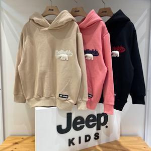 [지프키즈]기본 공용 스몰 베어 와펜 오버핏 기모 후드 티셔츠 KM4THU067 GB