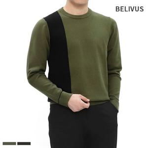 빌리버스 골프웨어 남성 니트 라운드 비스코스 티셔츠 BADT002