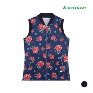 [그린조이]여성 플라워 프린트 메쉬 베스트