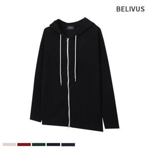 빌리버스 남자 후드 집업 투웨이 지퍼 니트 골지 아우터 BCM075