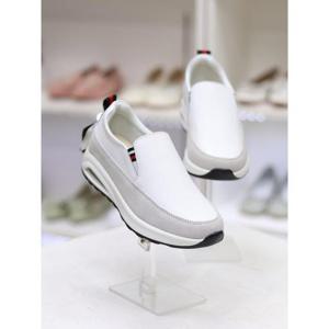 바이로쏘 세이브존03 소가죽 콤비 키높이 에어솔 4cm 슬립온 SAV(BY)23S9383BJ2W