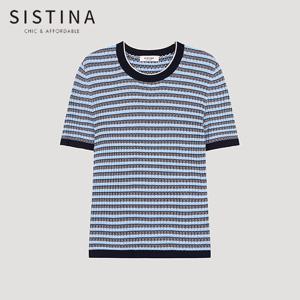 [SISTINA] 인기 슬림 리브 반팔 니트_ASKPOO21580_DN