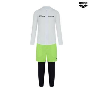 아레나 플레닛 아동 레저 집업 래쉬가드 세트 A4BB1BS03WHT